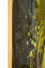 Panel decorativo de pared Sunny de cristal con marco de metal dorado