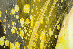 Panel decorativo de pared Sunny de cristal con marco de metal dorado