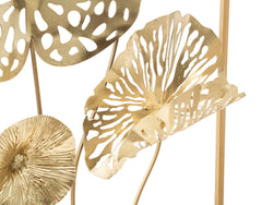 Panel de pared decorativo 3D Flores de hierro dorado