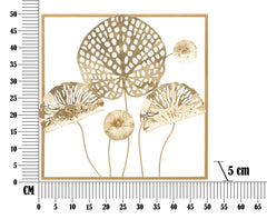 Panel de pared decorativo 3D Flores de hierro dorado
