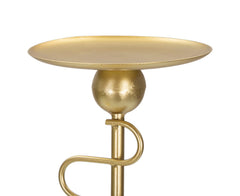 Bougeoirs en métal doré Alid 2 pcs lignes sinueuses