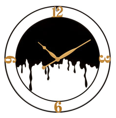 Reloj de pared redondo Splash Blanco y Negro