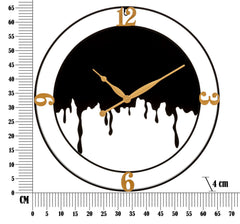 Reloj de pared redondo Splash Blanco y Negro