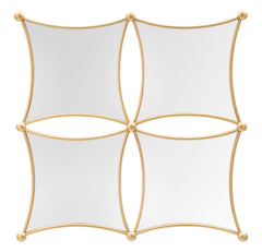 Espejo de pared geométrico JALO metal dorado 4 espejos