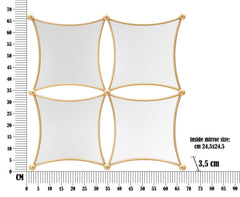 Espejo de pared geométrico JALO metal dorado 4 espejos
