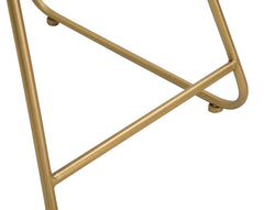 Silla de metal dorado y tela rosa acolchada Respaldo en forma de corazón