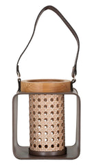 Linterna de metal y madera con diseño del siglo XIX