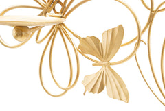Portavelas de pared Mariposas Metal Dorado