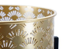 Jarrón Glissy metal dorado base negra set de 2 piezas