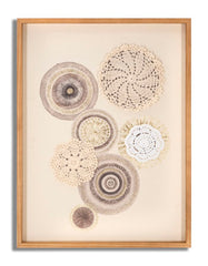 Panneau décoratif Circlly cadre en bois motifs géométriques tons chauds