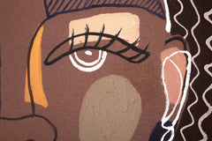 Pintura mural mujer tribal marco