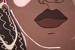 Pintura mural mujer tribal marco