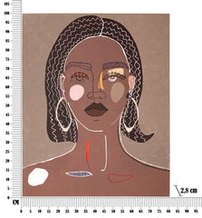 Pintura mural mujer tribal marco
