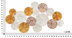 Panel de pared decorativo 3D con figuras circulares multicolor