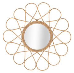 Miroir mural rond Almeria Rotin