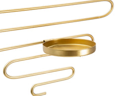 Ensemble de 2 porte-bougies muraux métal doré
