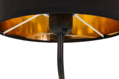 Lampe de table Singe doré abat-jour Tissu Noir