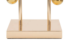 Lámpara de mesa Bubble metal dorado pantalla tela negra