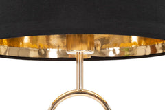 Lámpara de mesa Bubble metal dorado pantalla tela negra
