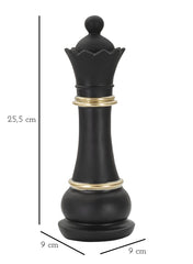 Escultura Reina Ajedrez Negro y Oro