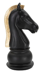 Sculpture Cheval Noir et Doré