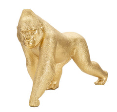 Decoración estatua Gorila dorado