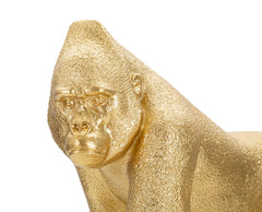 Decoración estatua Gorila dorado