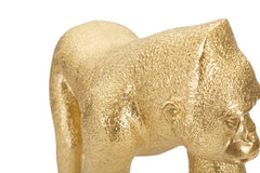 Decoración estatua Gorila dorado
