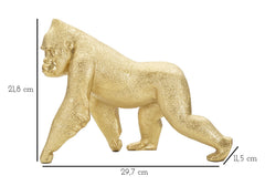 Decoración estatua Gorila dorado