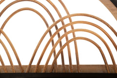 Estantería de pared Oporto con 4 ganchos Madera y Metal Negro