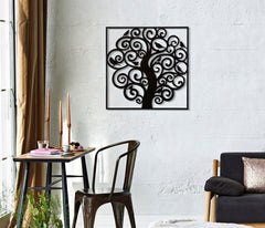 Panneau mural décoratif 3D Arbre en Fer Noir