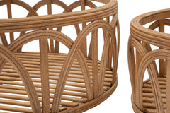 Plateaux ronds en rotin tressé ensemble 3 pcs