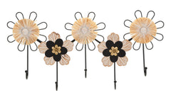 Perchero de pared flores Hierro y Rafia