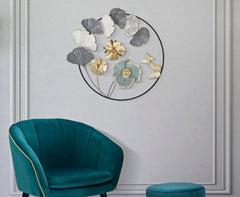 Panel decorativo de pared redondo Campur Hierro y colores pastel