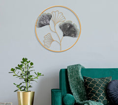 Panel de pared decorativo 3D Flor Hierro Oro y Pastel
