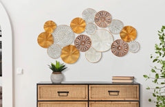 Panel de pared decorativo 3D con figuras circulares multicolor