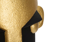 Vase visage stylisé noir et doré