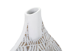 Vase décoratif Nairobi Polyresin Blanc et Beige