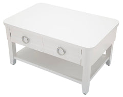 Table basse rectangulaire avec 2 tiroirs Shine Blanc