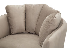 Sillón Kiev Tela Gris patas metal dorado