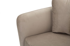 Sillón Kiev Tela Gris patas metal dorado