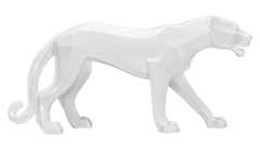 Statue Panthère Blanche géométrique