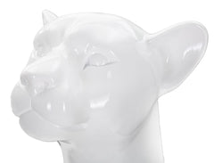 Estatua de leopardo sentado blanca