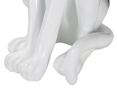 Estatua de leopardo sentado blanca