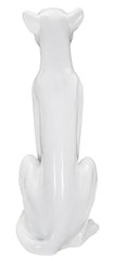Estatua de leopardo sentado blanca