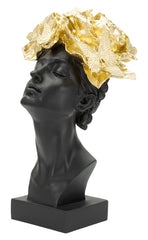 Estatua mujer tocado dorado con mariposas