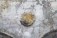 Peinture sur toile Bouddha avec cadre en bois applications dorées