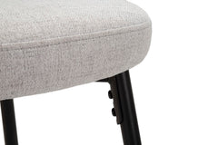 Taburete de bar Losanna Tejido gris patas y reposapiés metal Negro Set 2 pz