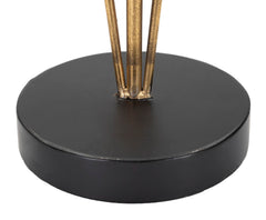 Lampe de table métal doré design feuilles de palmier base ronde