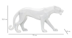 Statue Panthère Blanche géométrique
